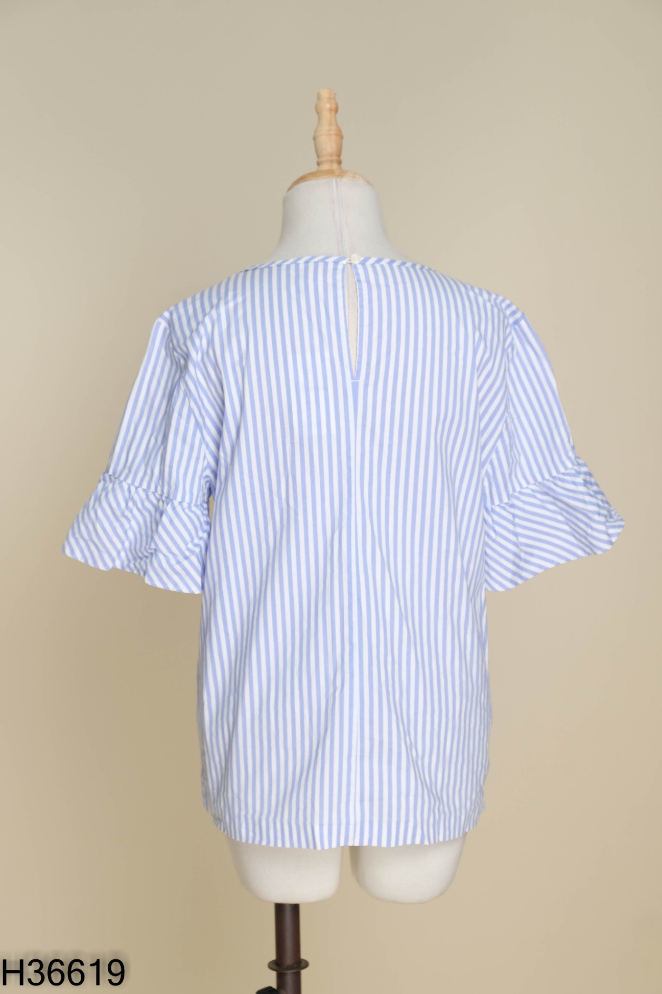 Áo xanh sọc J.CREW tay loe