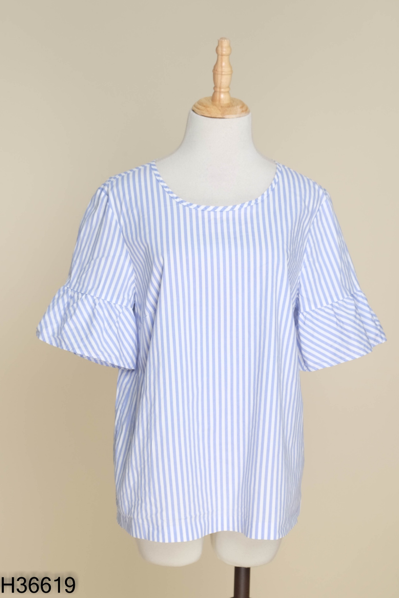 Áo xanh sọc J.CREW tay loe