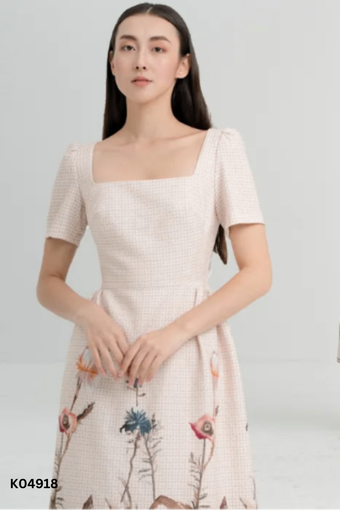 Váy SONNET be họa tiết nâu