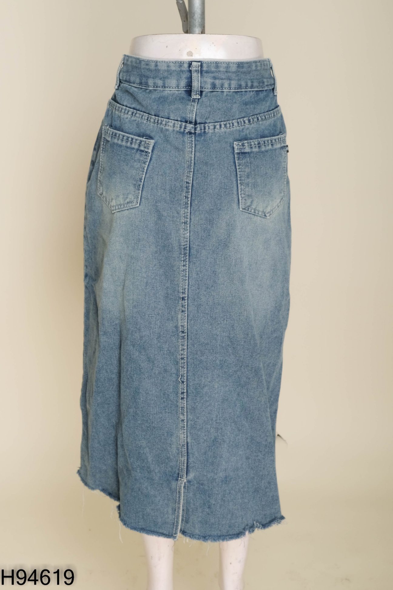 Chân váy jeans xanh trơn