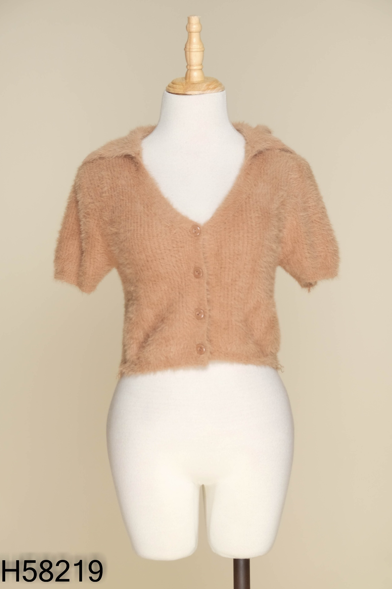 Cardigan len lông nâu