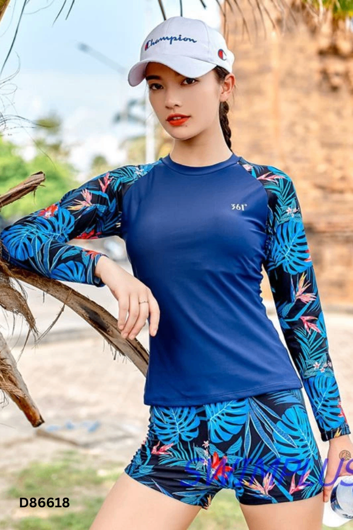 SET Bikini xanh than họa tiết