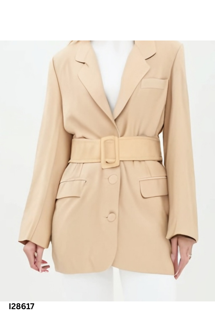 Blazer nâu be trơn
