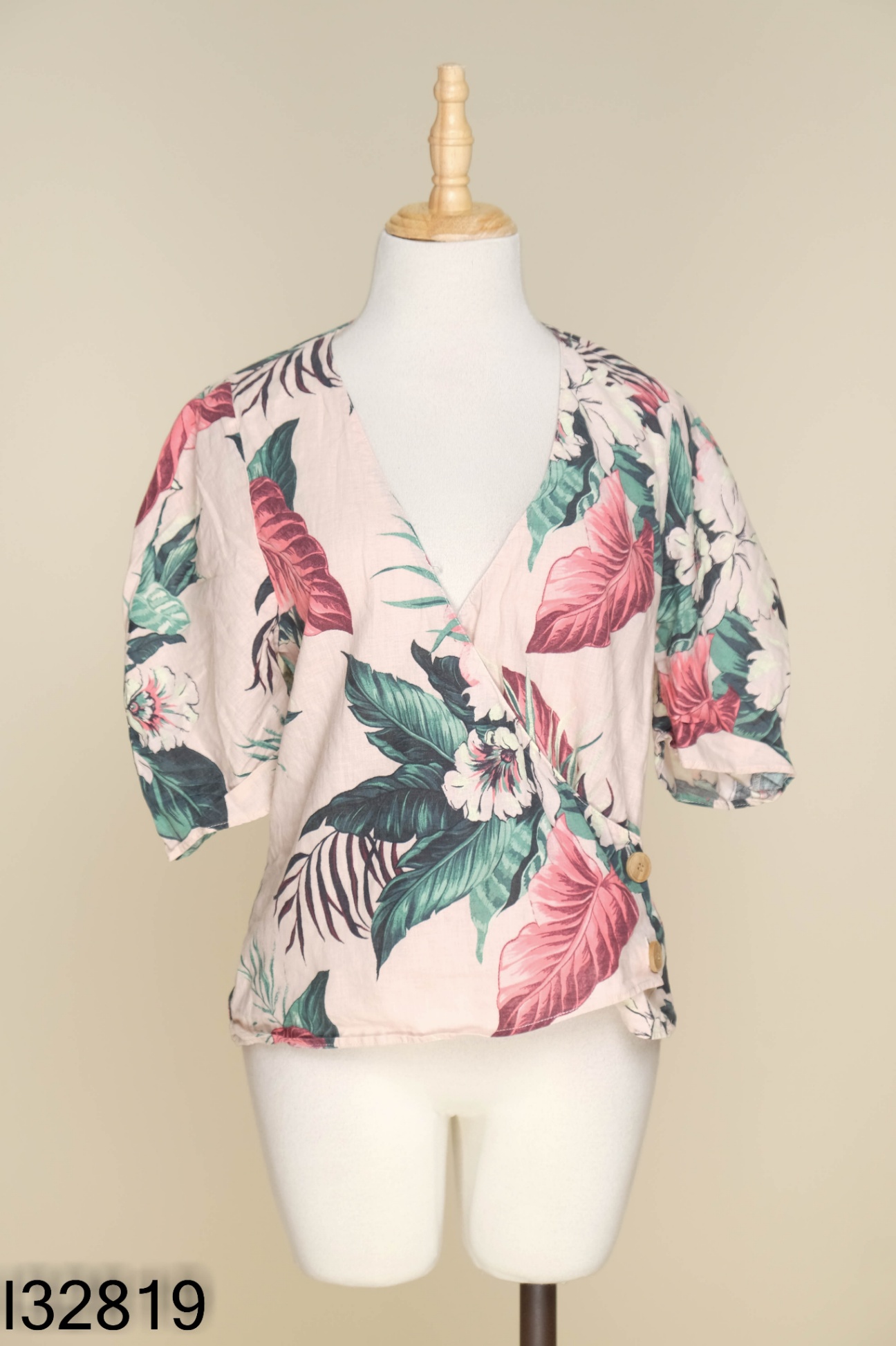 Áo wrap ZARA hồng họa tiết