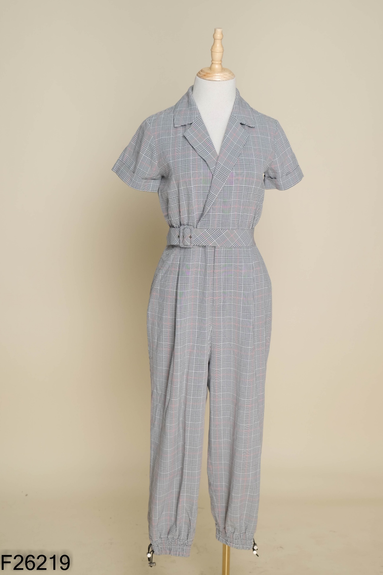 Jumpsuits UP TO SECONDS xám kẻ caro