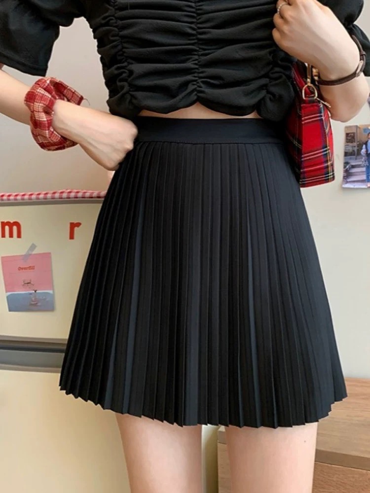 Chân váy xếp ly đen