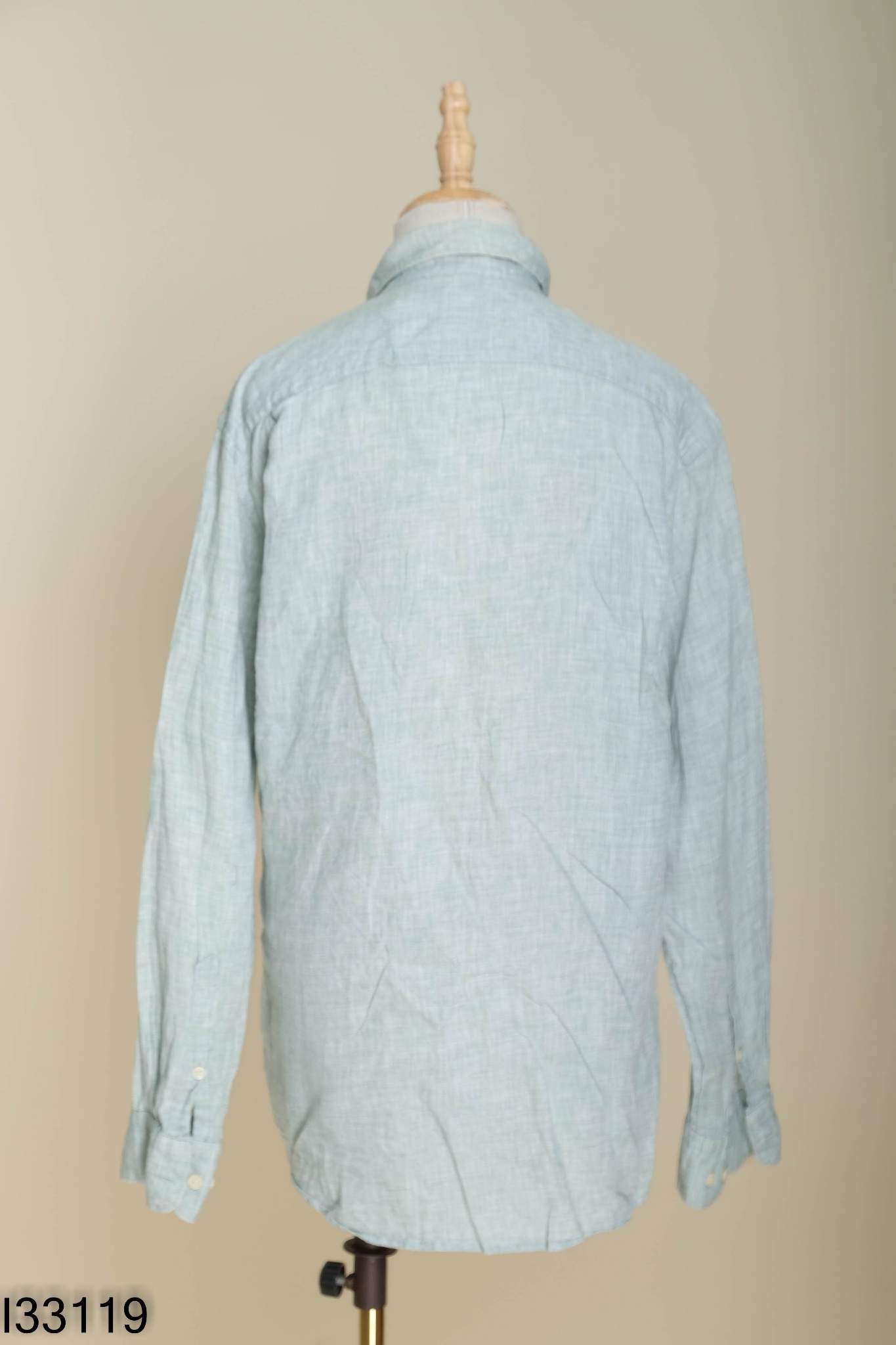 Áo sơ mi UNIQLO linen xanh