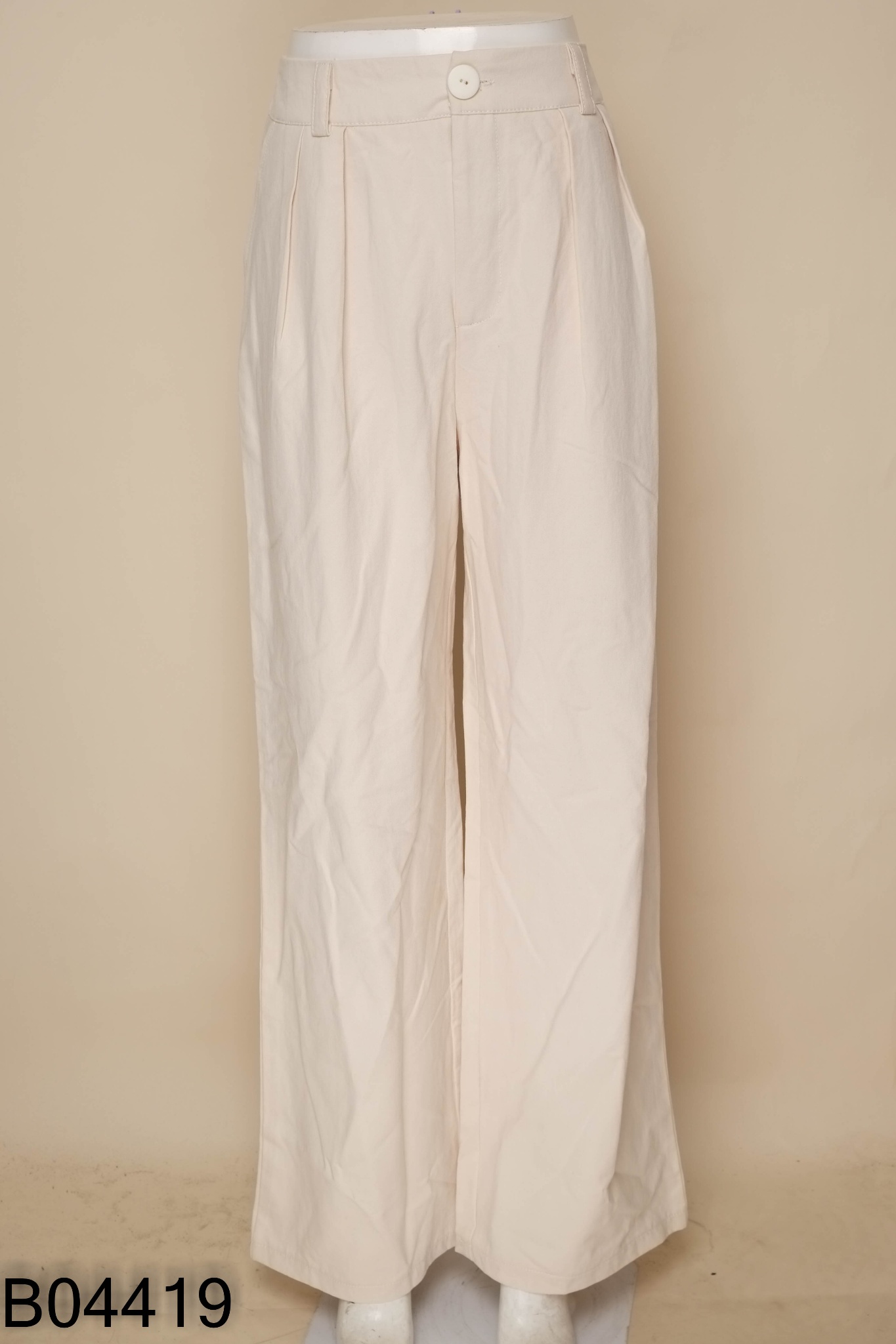 NEWTAG Quần kaki be ống rộng