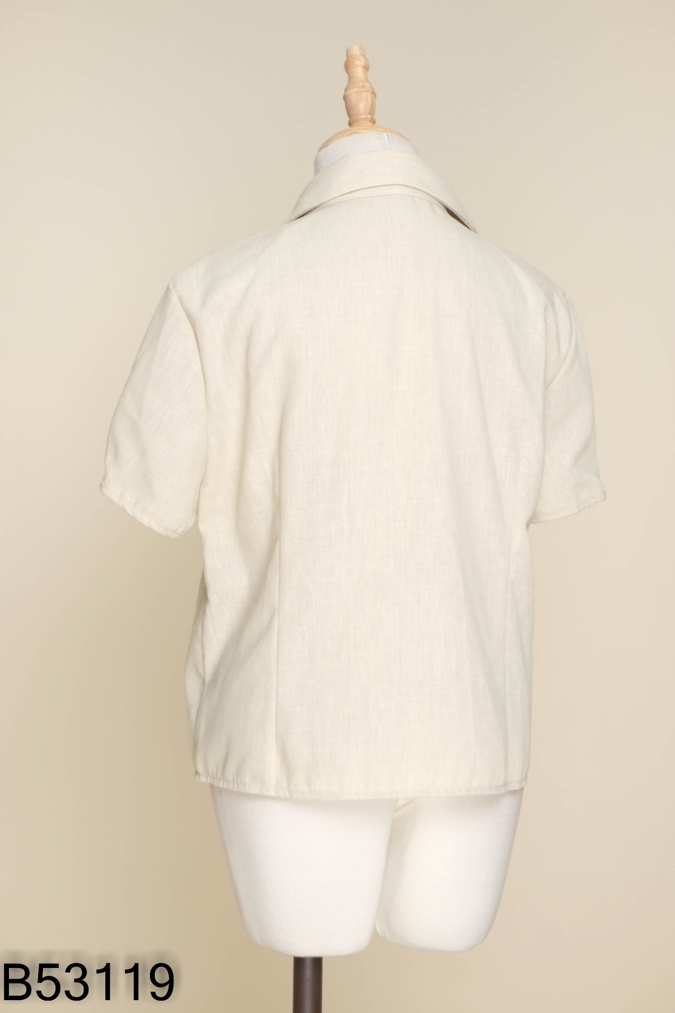 Áo sơ mi linen xanh be