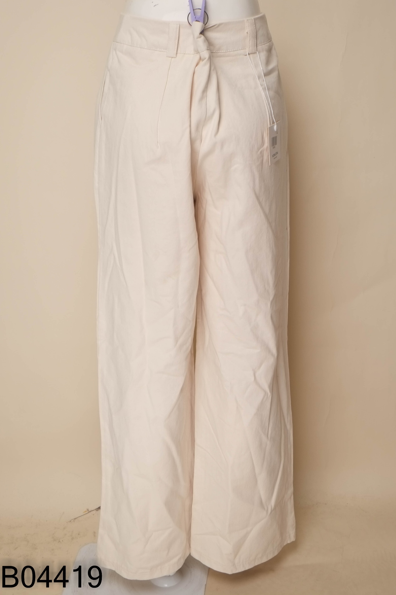 NEWTAG Quần kaki be ống rộng