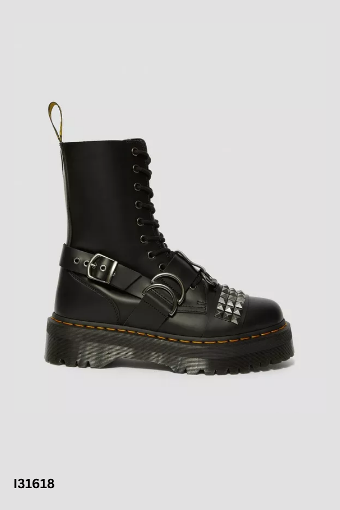 Boots da đen phối dây 4P