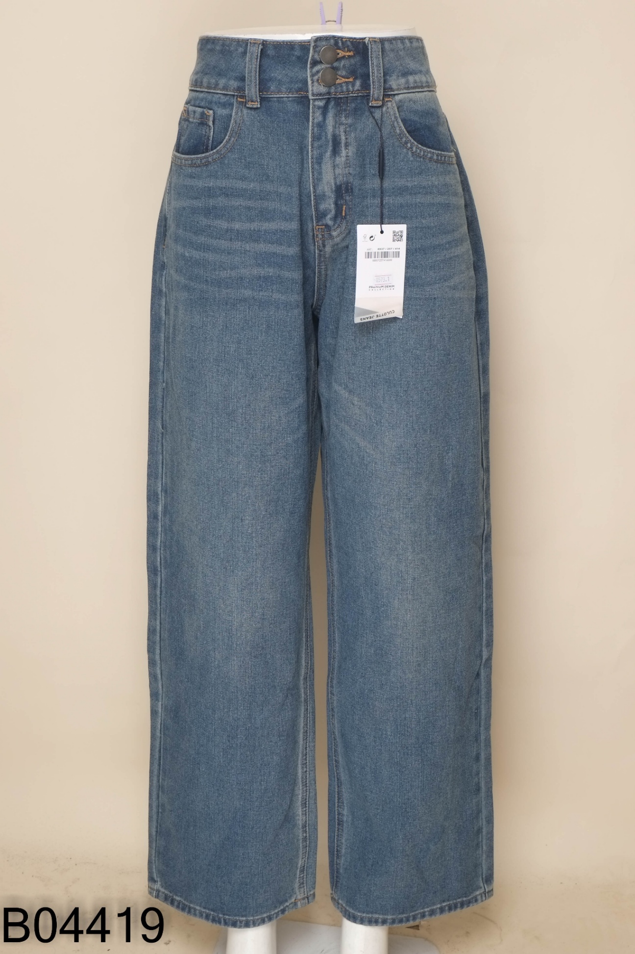 NEWTAG Quần jeans xanh ống rộng