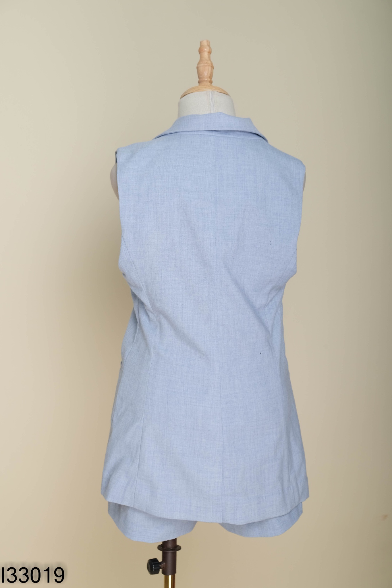 Set Áo gile xanh cổ vest + quần shorts