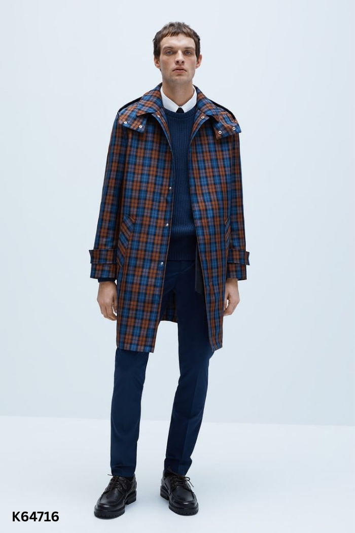 NEWTAG Áo khoác ZARA xanh kẻ xanh