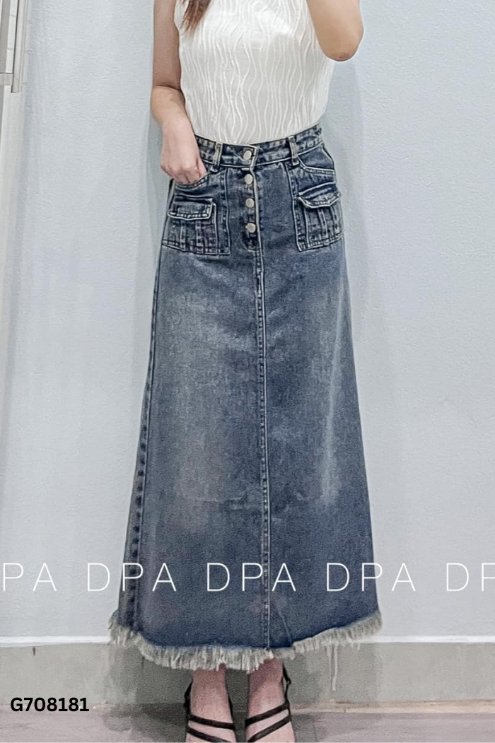 Chân váy jeans xanh đậm