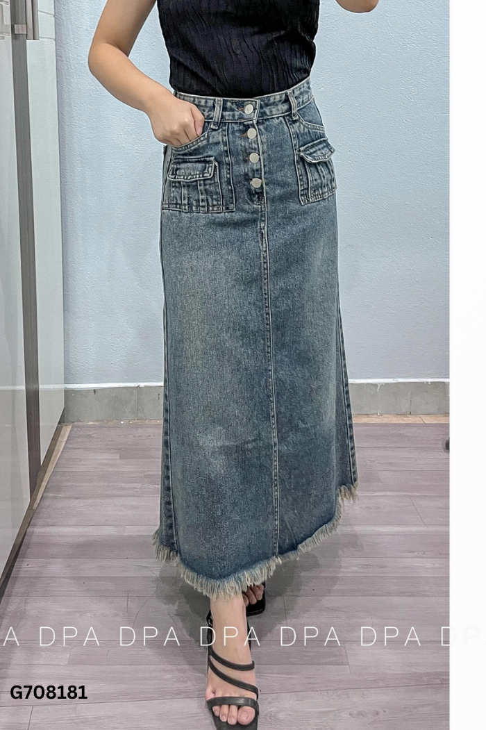 Chân váy jeans xanh đậm