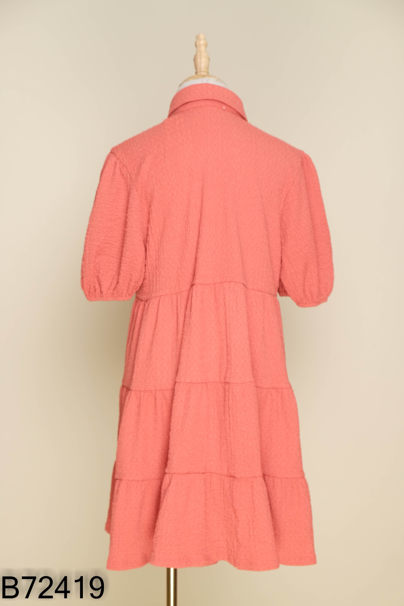 Váy babydoll hồng nhăn