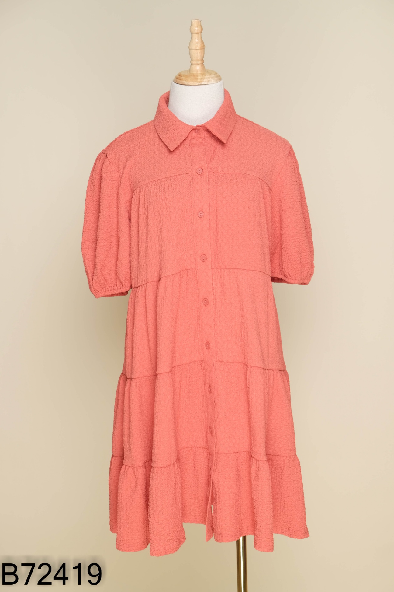 Váy babydoll hồng nhăn