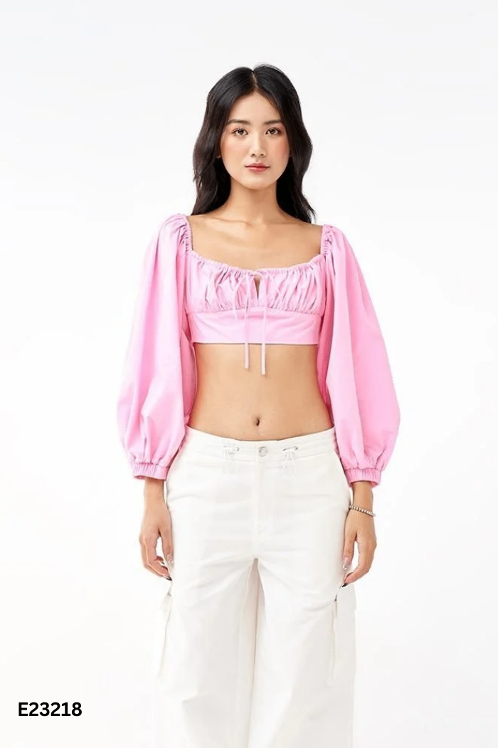 Áo DOTTIE hồng phối dây