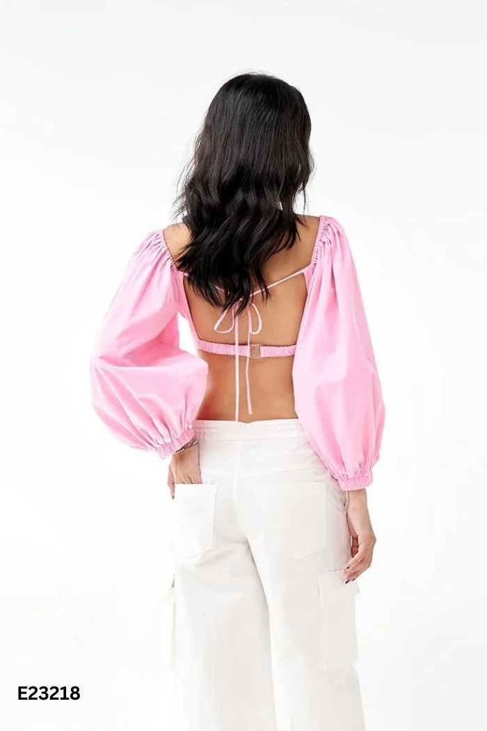 Áo DOTTIE hồng phối dây