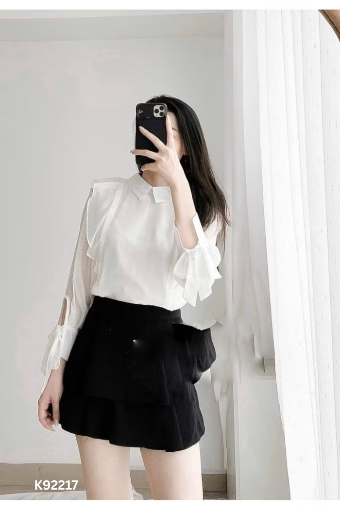 Áo kiểu LAMIGO trắng trơn