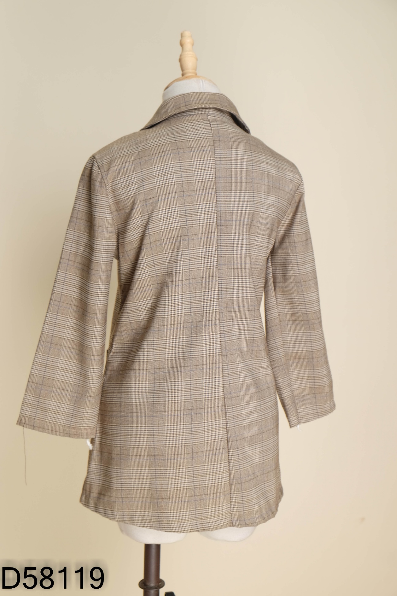 Blazer xám be nâu kẻ