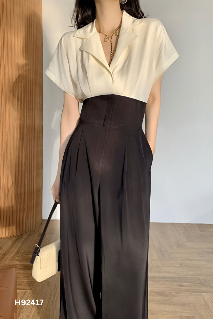Jumpsuit đen mix be