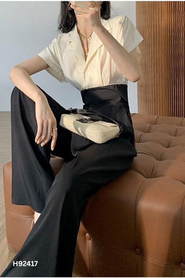 Jumpsuit đen mix be