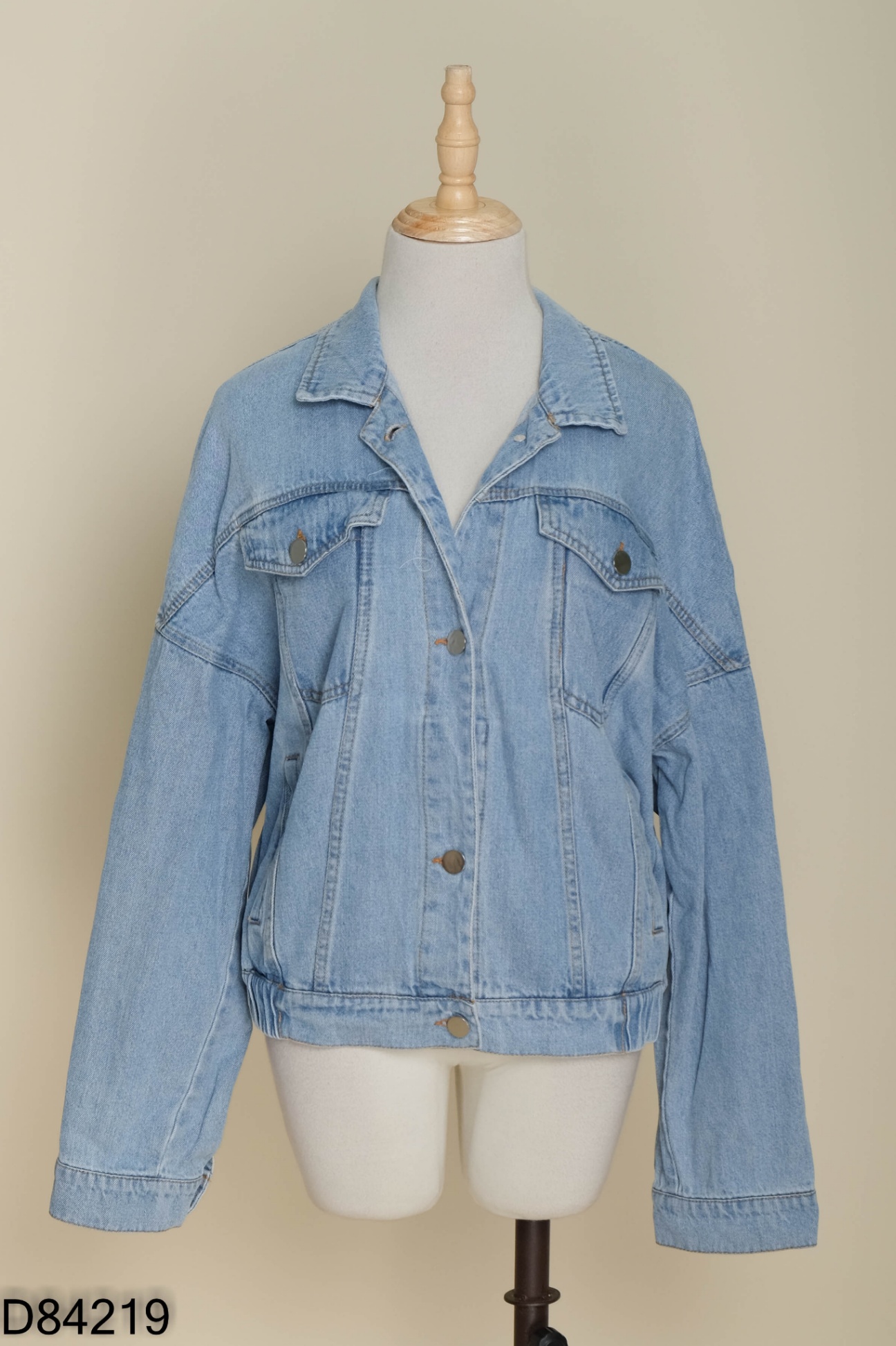 Áo khoác jeans ZARA xanh trơn