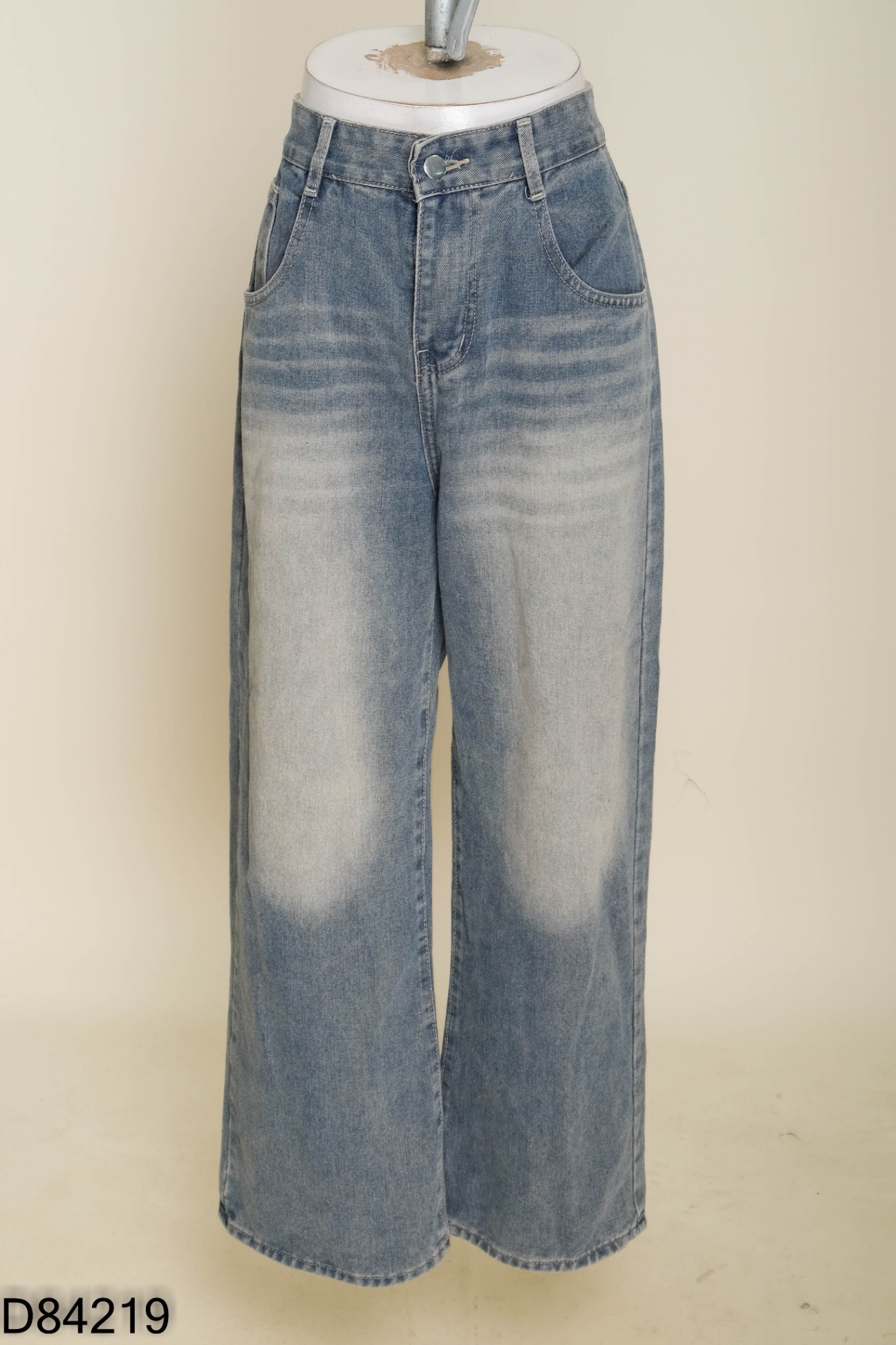 Quần suông jeans xanh nâu