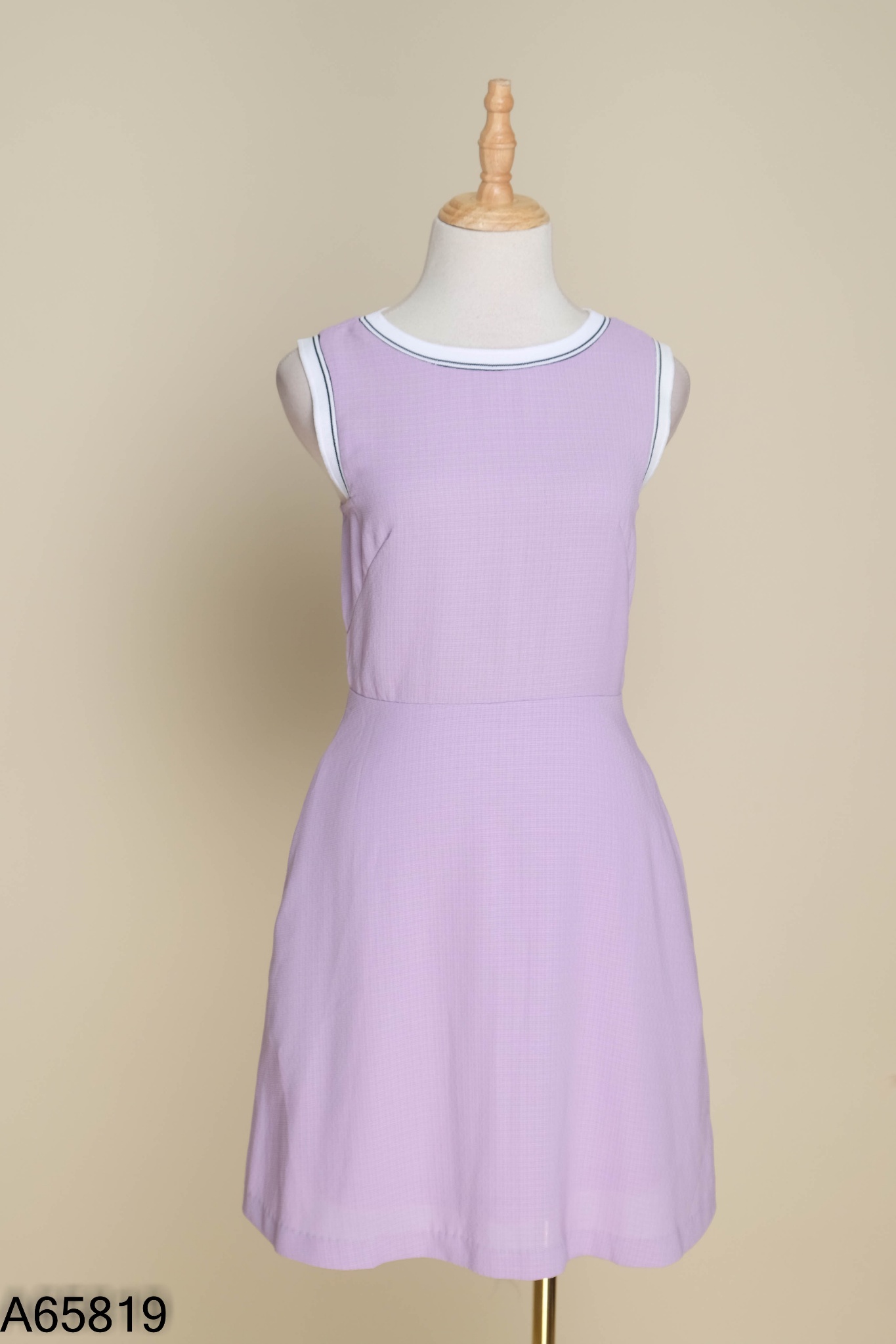 Váy sát nách tím N&M BASIC viền trắng
