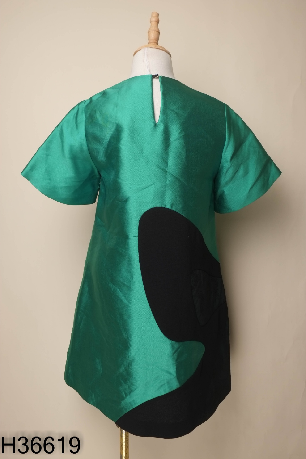 Váy xanh ELISE phối ren đen
