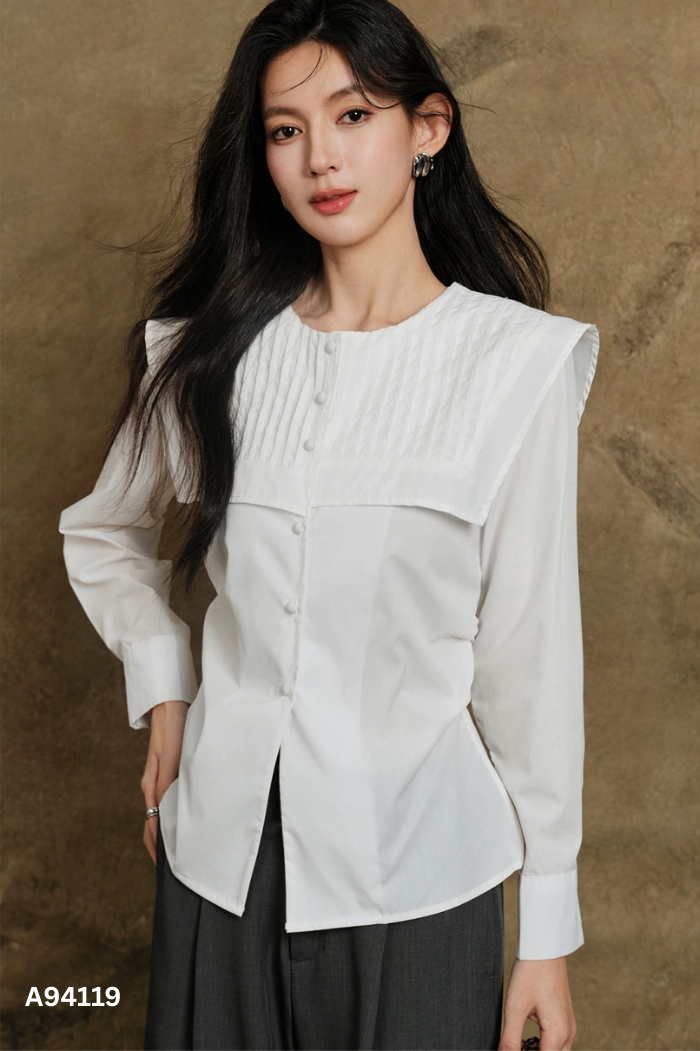 Áo sơ mi trắng ly dọc