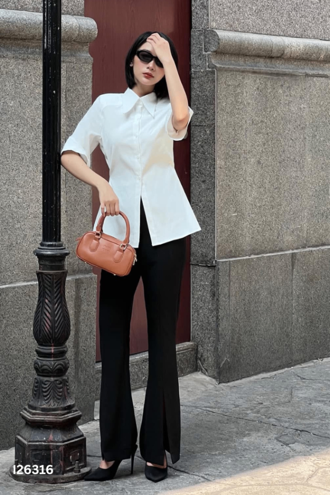 NEWTAG Áo sơ mi CONSOLISM trắng trơn