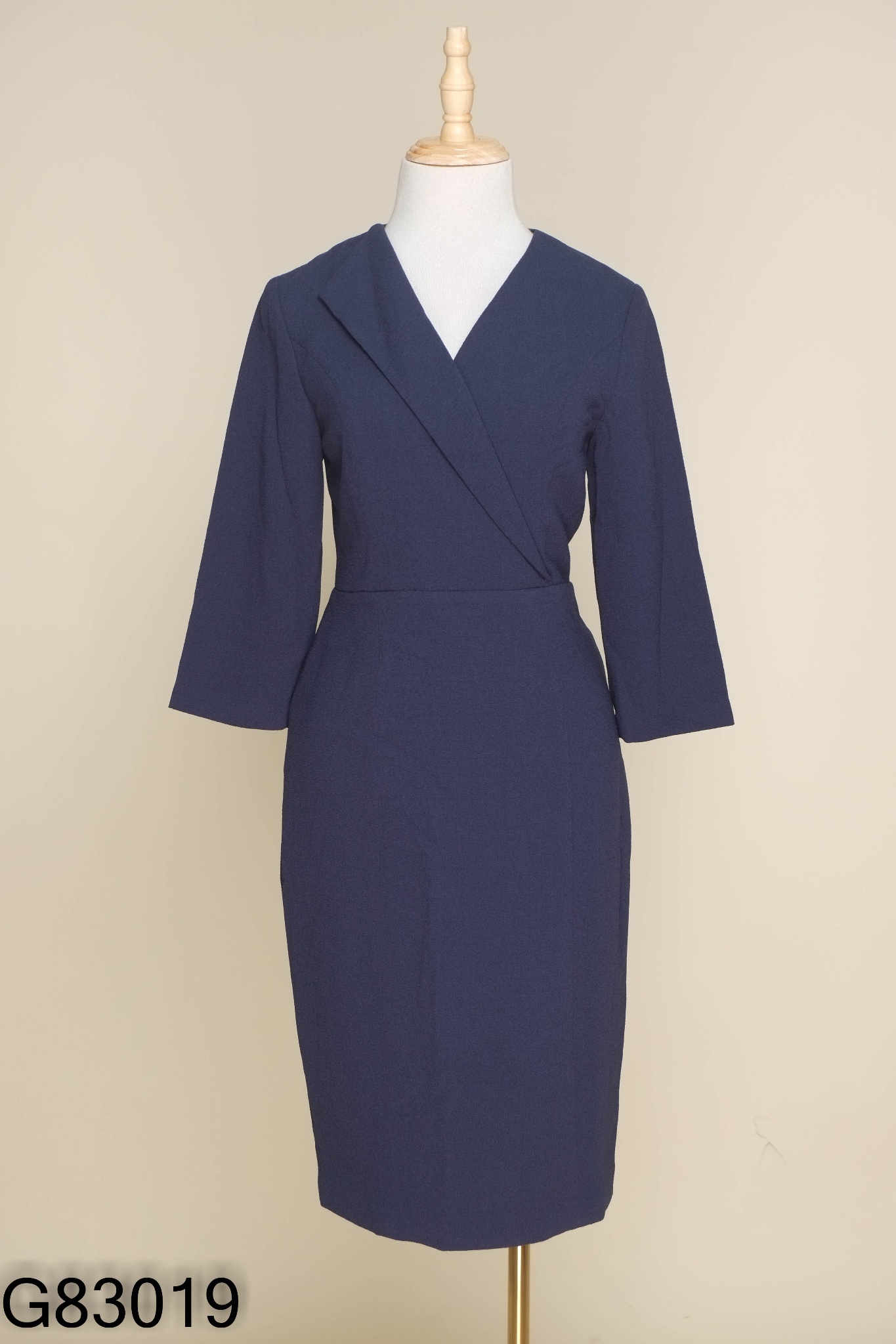 NEWTAG Váy FORMAT xanh than cổ vest