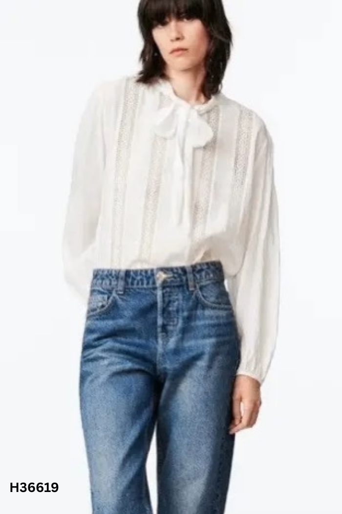 Áo trắng ZARA thắt nơ