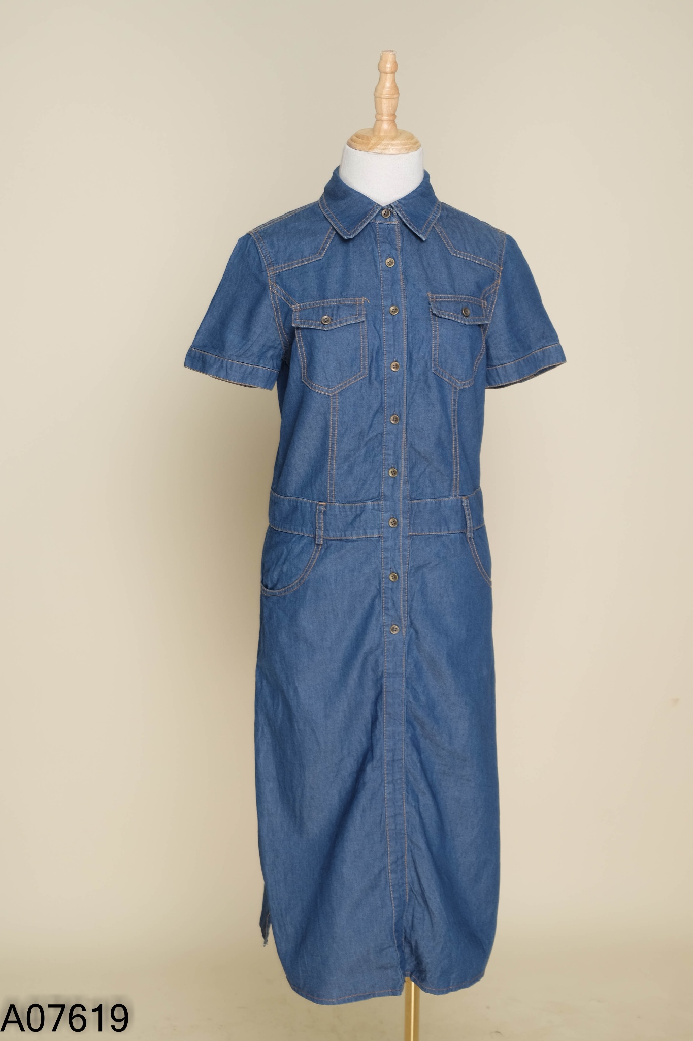 Váy sơ mi jeans xanh