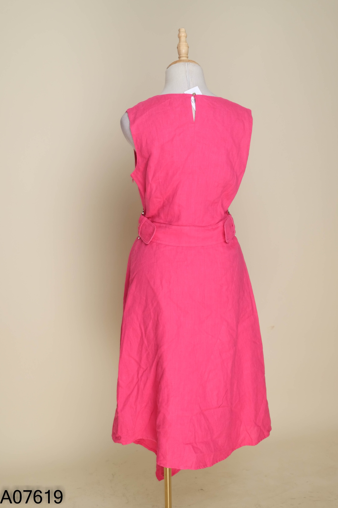 Váy sát nách hồng linen