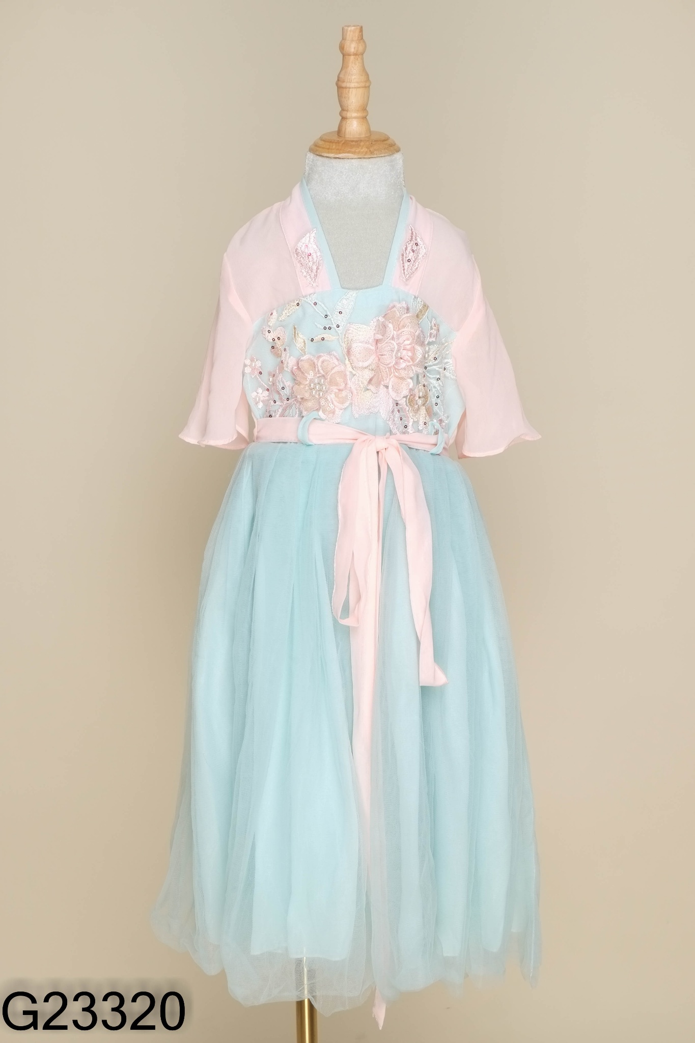 Váy hồng phối xanh KIDS