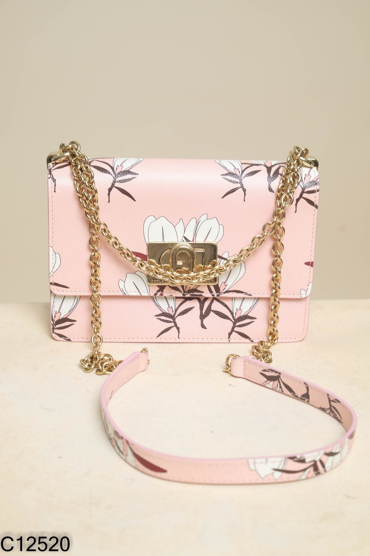 Túi hồng FURLA hồng họa tiết