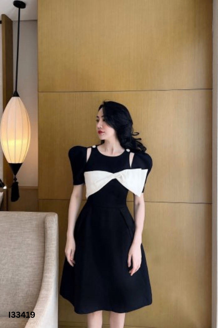 Váy RICCI đen phối trắng