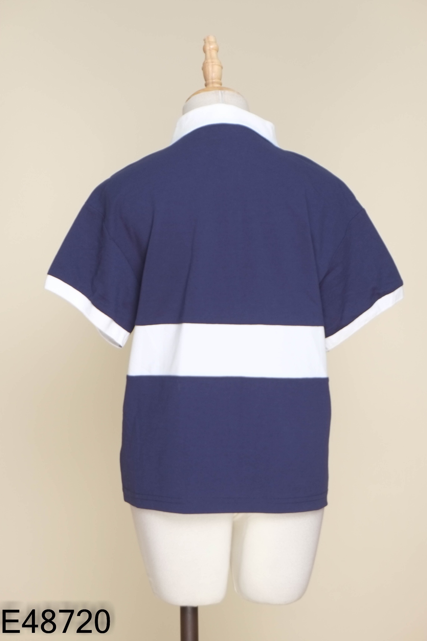 Áo polo xanh than phối trắng