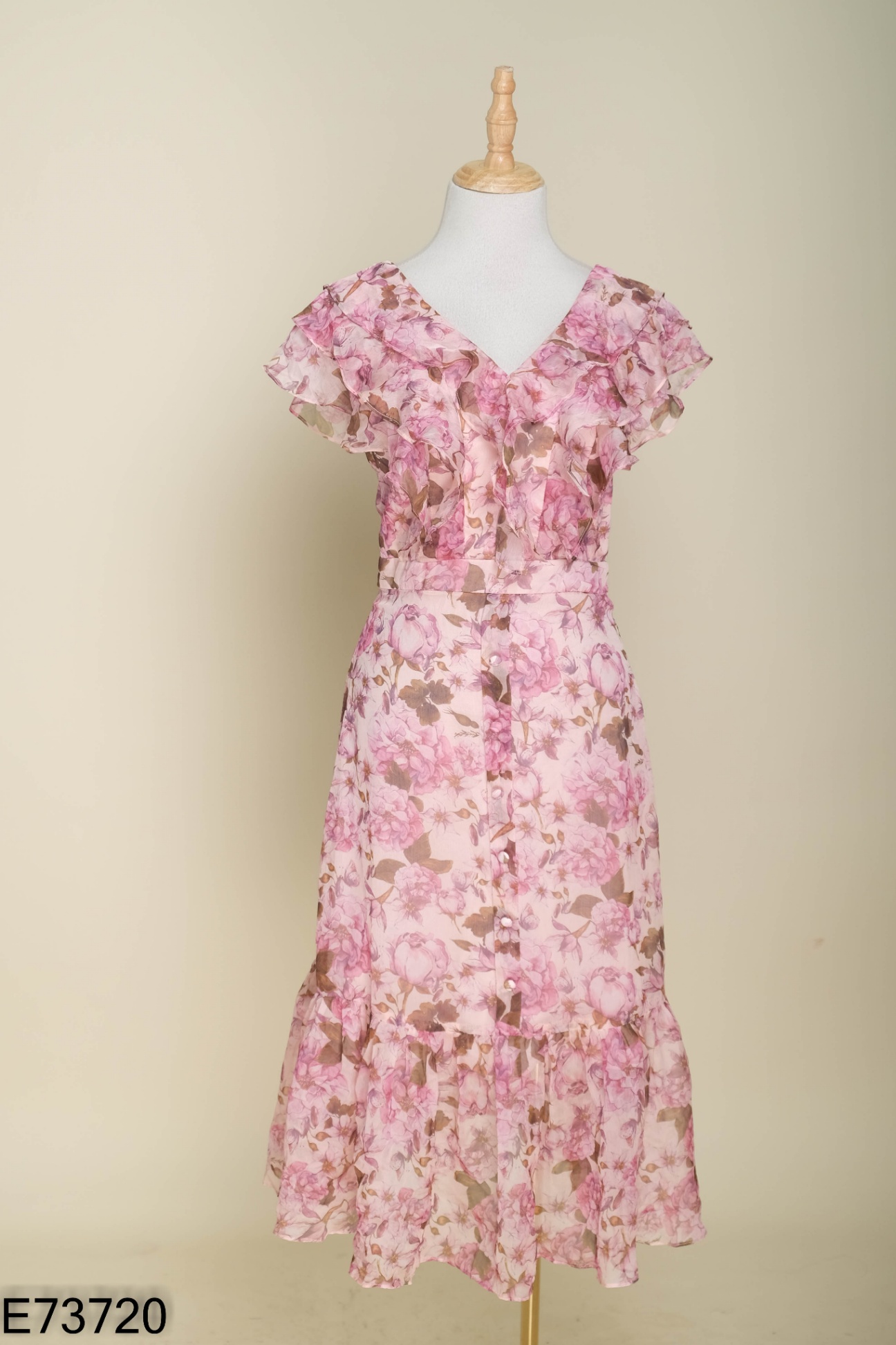Váy hồng hoa IVY MODA phối bèo