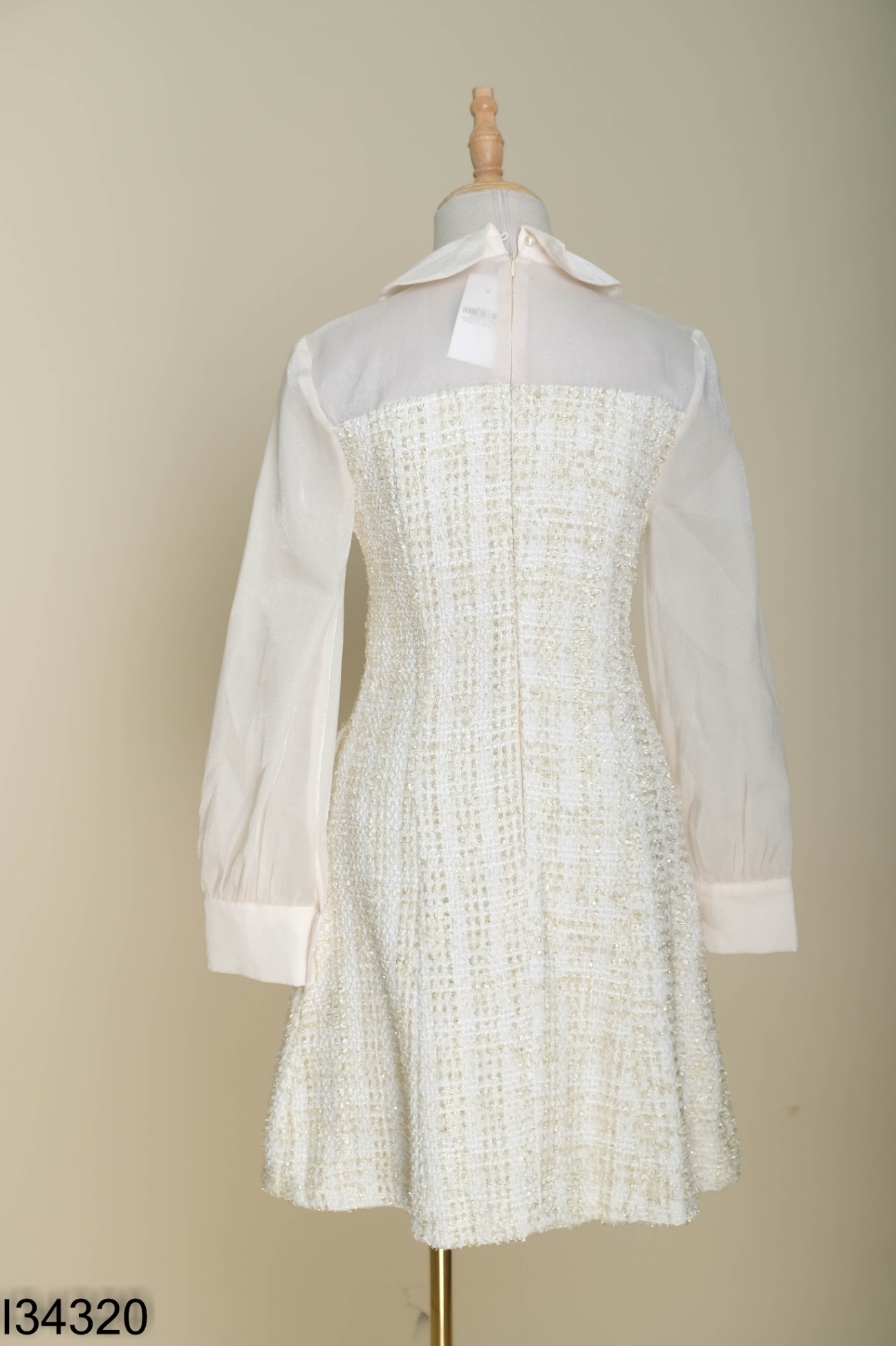 Váy CHARME STORE dạ tweed be cúc ngọc