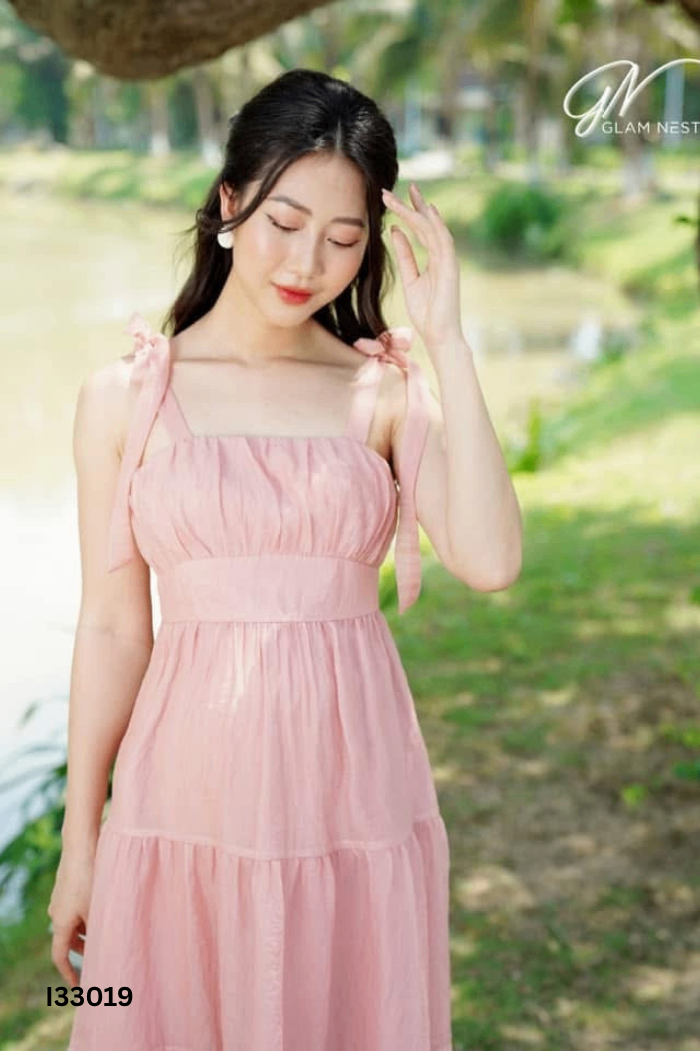 Váy hai dây GLAM NEST tơ be