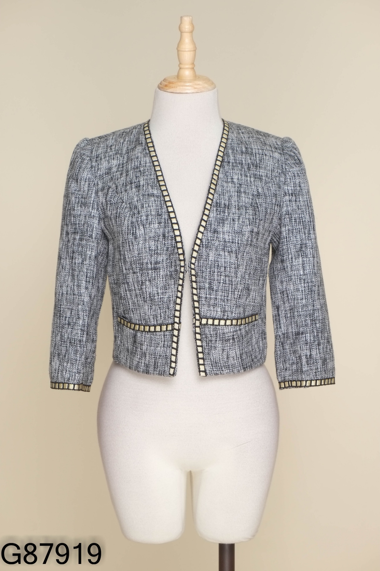Áo khoác QUYNH BOUTIQUE xám ánh nhũ
