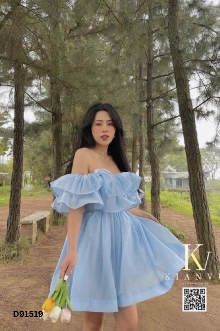 Váy ASHLEY chiffon xanh bèo