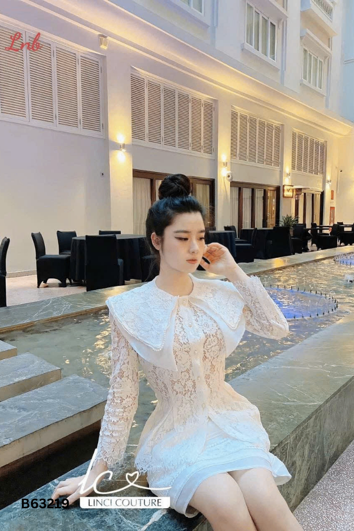 SET ÁO ren trắng hoa + chân váy