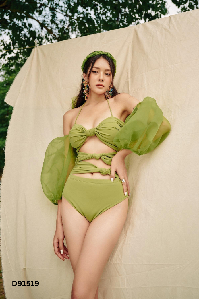 Bodysuit xanh trễ vai