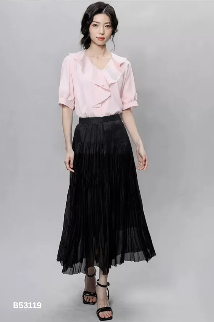 Áo lụa hồng voan bèo